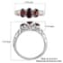Garnet Ring, 3 Stone Garnet Ring, Trilogy Ring, Sterling Silver Ring, Birthstone Jewelry, Mozambique Garnet 3 Stone Ring 1.15 ctw image number 8