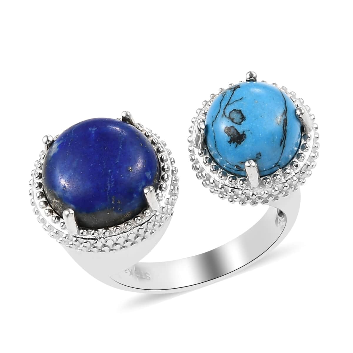 KARIS Lapis Lazuli and Blue Howlite Open Band Ring in Platinum Bond (Size 7.0) 6.25 ctw image number 0