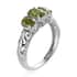 Peridot Ring, 3 Stone Peridot Ring, Trilogy Ring, Sterling Silver Ring, Birthstone Jewelry, Arizona Peridot 3 Stone Ring 1.00 ctw (Size 10.0) image number 5