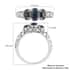 Madagascar Blue Sapphire (DF) 3 Stone Ring in Platinum Over Sterling Silver (Size 5.0) 1.25 ctw image number 7