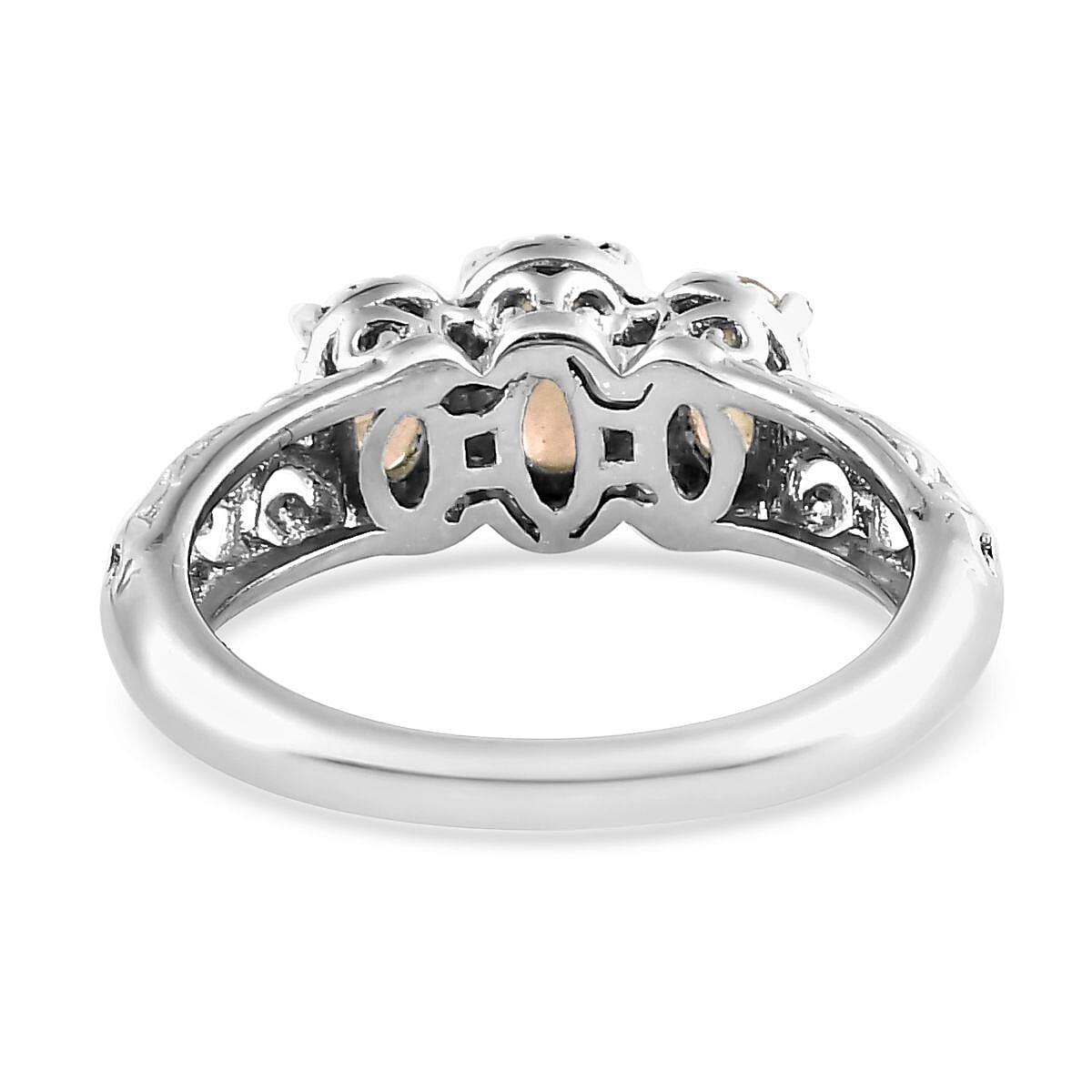 D'Joy Brazilian Citrine 0.90 ctw 3 Stone Ring in Platinum Over Sterling Silver (Size 8.0) image number 6