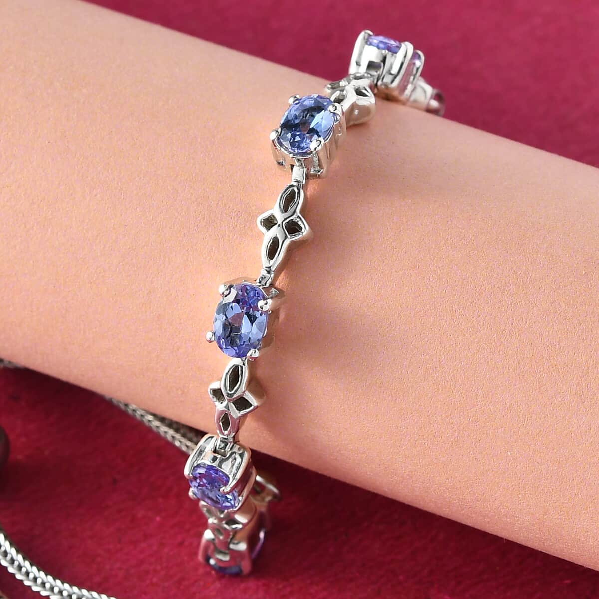 Tanzanite Bolo Bracelet in Platinum Over Sterling Silver and Stainless Steel 2.15 ctw image number 3