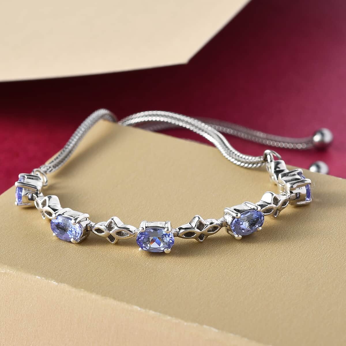 Tanzanite Bolo Bracelet in Platinum Over Sterling Silver and Stainless Steel 2.15 ctw image number 4