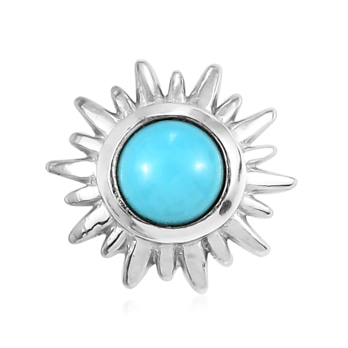 American Natural Sleeping Beauty Turquoise Charm in Platinum Over Sterling Silver 0.25 ctw image number 0