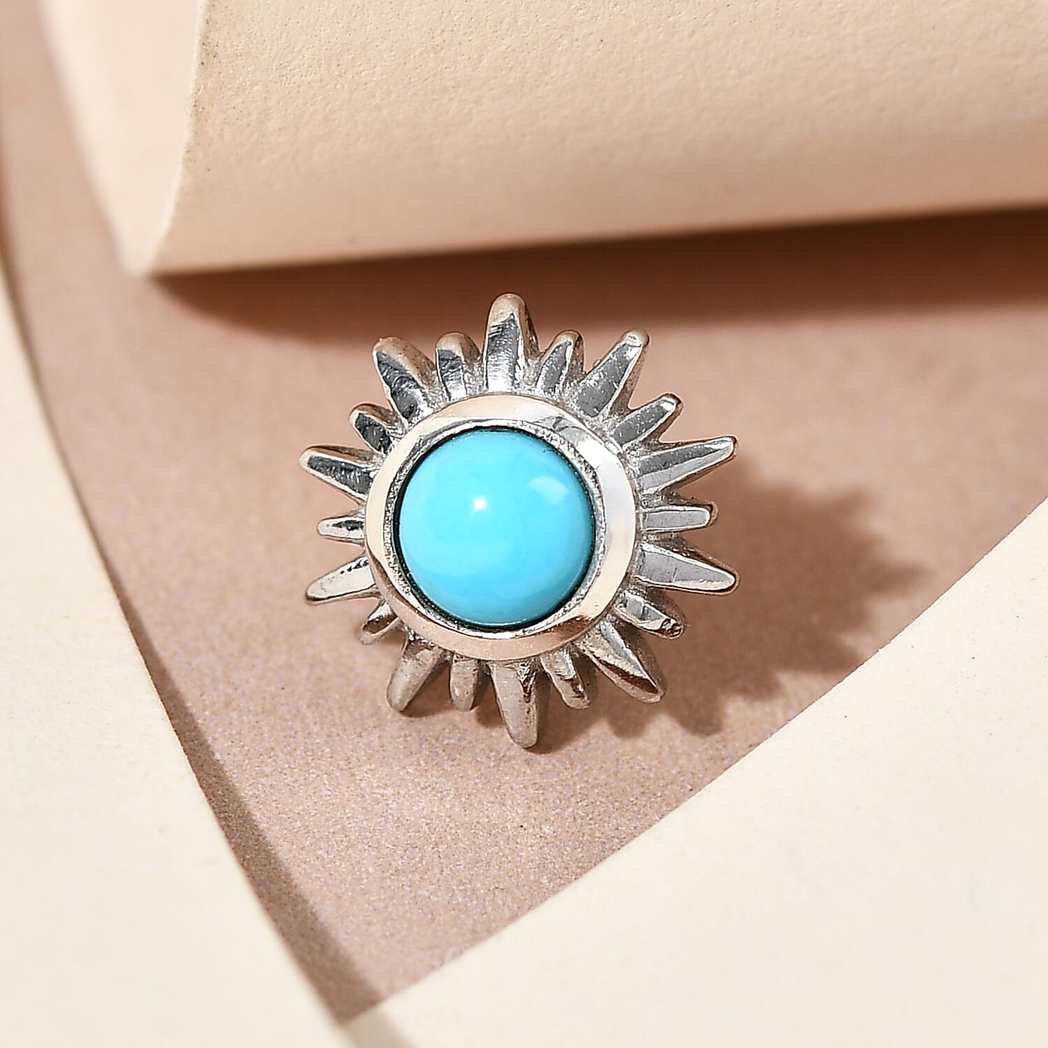 Sleeping Beauty Turquoise Charm in Platinum Over Sterling Silver 0.25 ctw