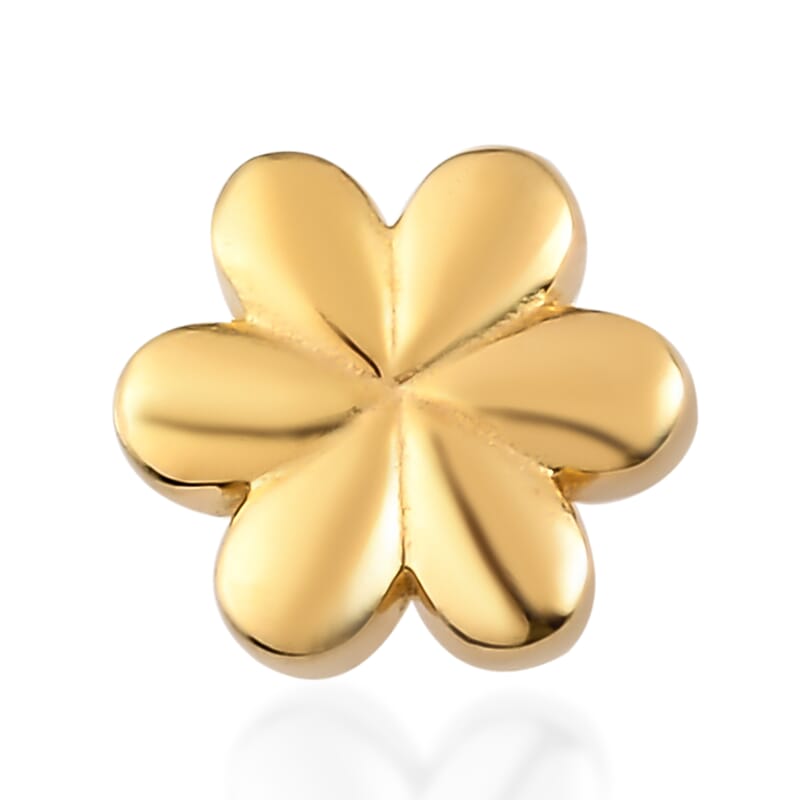 Vermeil Yellow Gold Over Sterling Silver Floral Charm