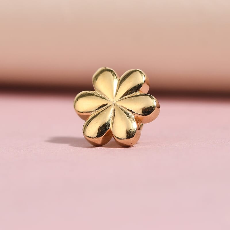 Vermeil Yellow Gold Over Sterling Silver Floral Charm