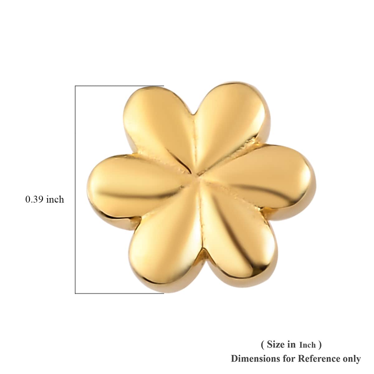 Vermeil Yellow Gold Over Sterling Silver Floral Charm image number 4