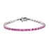 Premium Ilakaka Hot Pink Sapphire Tennis Bracelet in Platinum Over Sterling Silver (7.25 In) 8.15 Grams 12.50 ctw image number 0