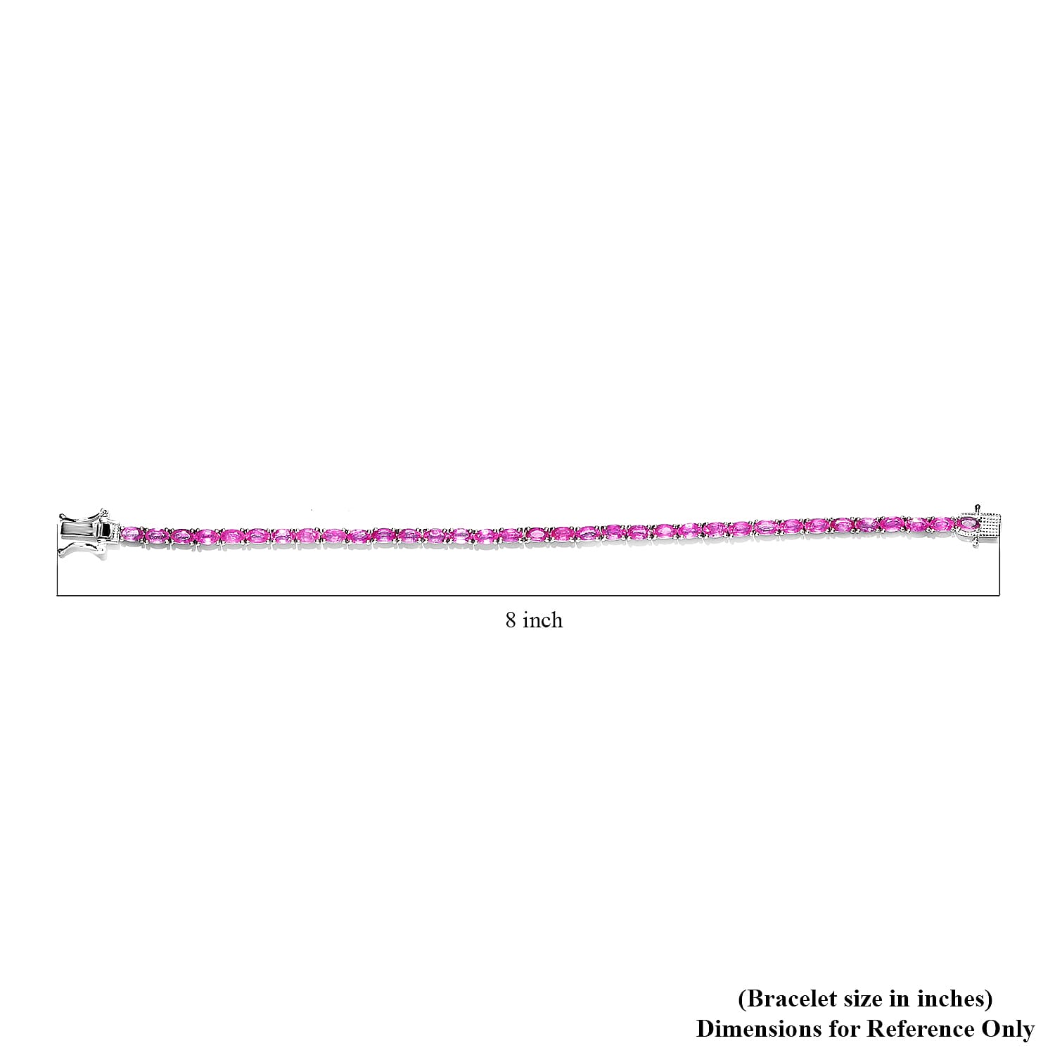 AAA Ilakaka Hot Pink Sapphire (FF) Tennis Bracelet in Platinum Over Sterling Silver (7.25 In) 11.50 ctw
