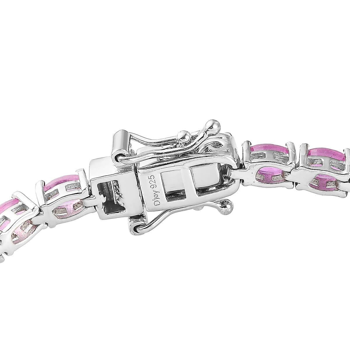 AAA Ilakaka Hot Pink Sapphire (FF) Tennis Bracelet in Platinum Over Sterling Silver (6.50 In) 10.15 ctw image number 3