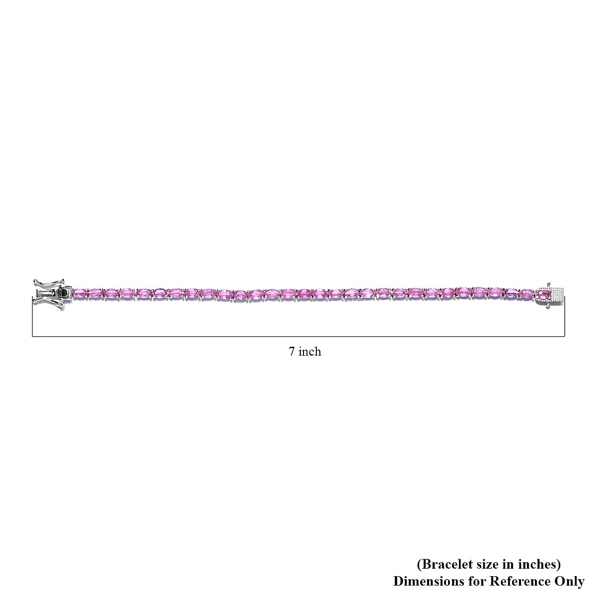 AAA Ilakaka Hot Pink Sapphire (FF) Tennis Bracelet in Platinum Over Sterling Silver (6.50 In) 10.15 ctw image number 4