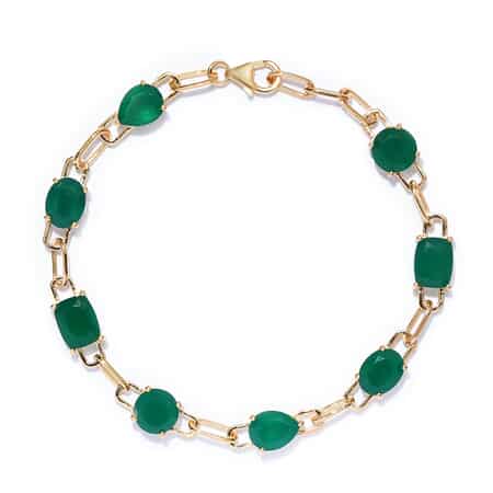 Verde Onyx Fancy Bracelet in Vermeil YG Over Sterling Silver (8.00 In) 7.90 Grams 14.20 ctw image number 0