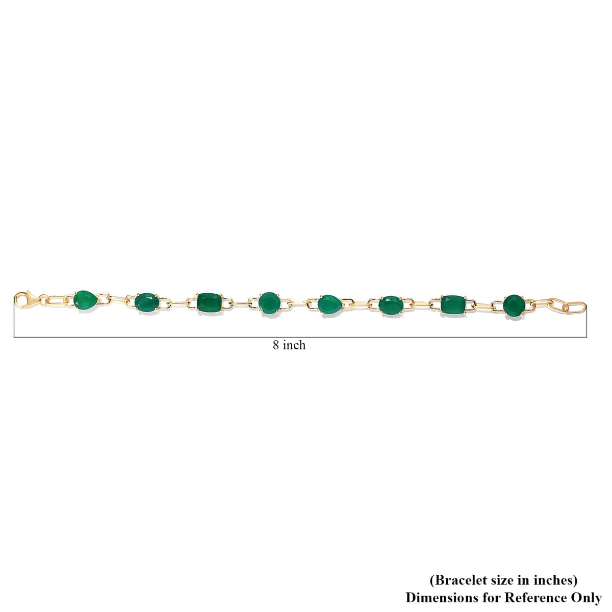 Verde Onyx Fancy Bracelet in Vermeil YG Over Sterling Silver (8.00 In) 7.90 Grams 14.20 ctw image number 4