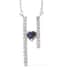 Northern Lights Mystic Topaz and White Zircon Fancy Heart Double Bar Necklace 18 Inches in Platinum Over Sterling Silver 1.10 ctw image number 0