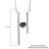 Northern Lights Mystic Topaz and White Zircon Fancy Heart Double Bar Necklace 18 Inches in Platinum Over Sterling Silver 1.10 ctw image number 6