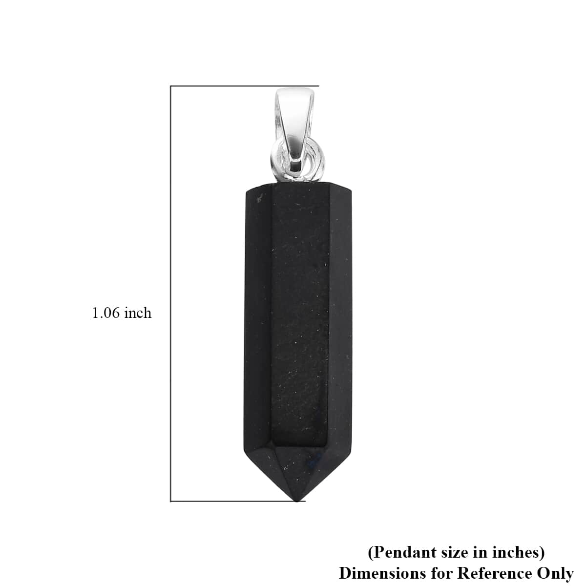 Shungite Pencil Shape Pendant in Sterling Silver 6.85 ctw image number 3
