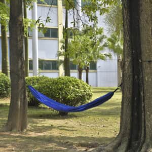 Blue Camping Hammock with 2 Tree Straps