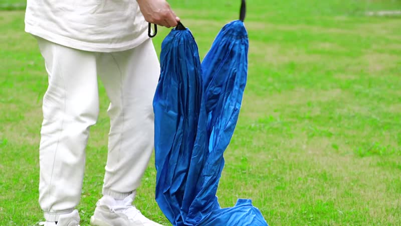 Blue Camping Hammock with 2 Tree Straps (108.3"x55.1")