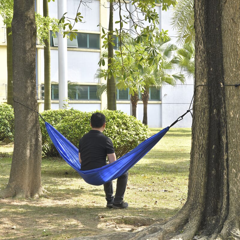 Blue Camping Hammock with 2 Tree Straps
