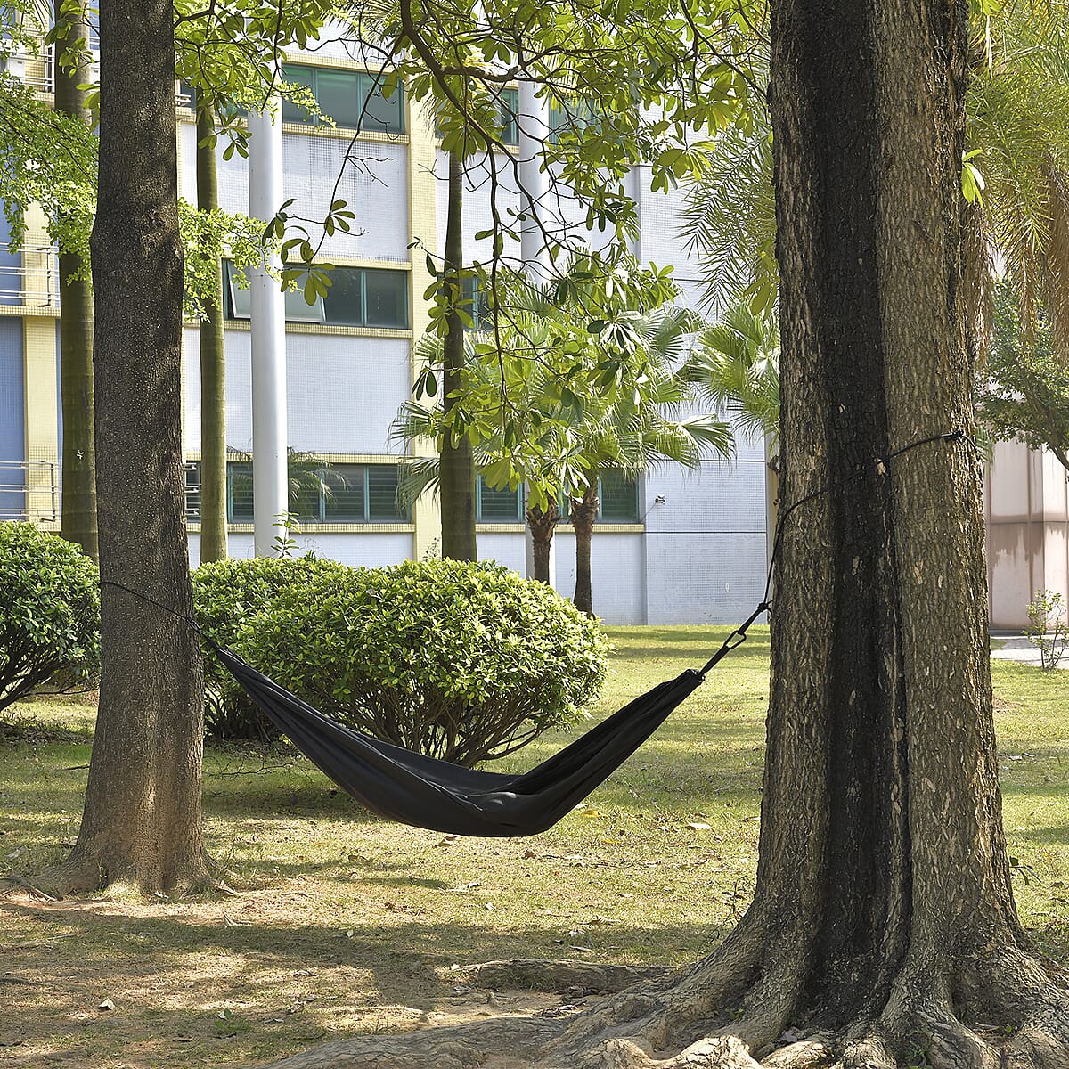 Black Camping Hammock with 2 Tree Straps image number 0