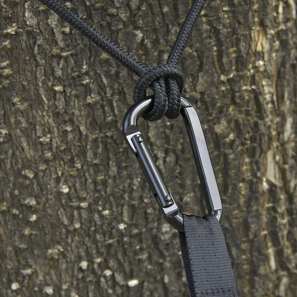 Black Camping Hammock with 2 Tree Straps image number 5