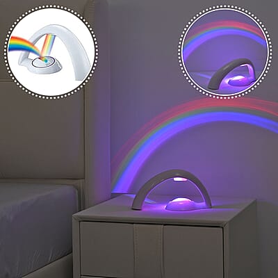 White Enchanting Rainbow LED Night Projection Lamp