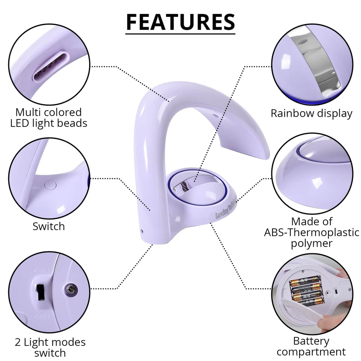 White Enchanting Rainbow LED Night Projection Lamp image number 2