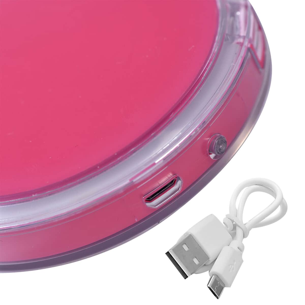 Pink Rechargeable Two-Sided LED Portable Mirror image number 6