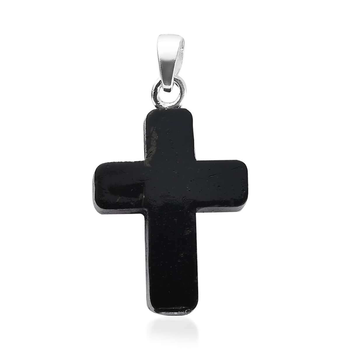 Shungite Cross Pendant in Sterling Silver 8.75 ctw image number 0