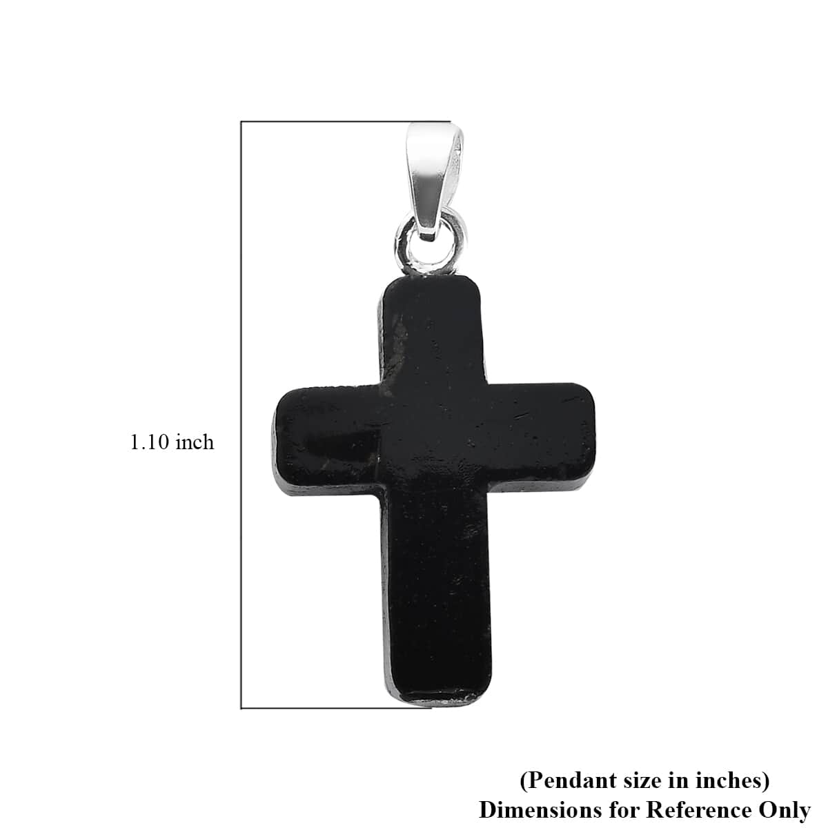 Shungite Cross Pendant in Sterling Silver 8.75 ctw image number 3