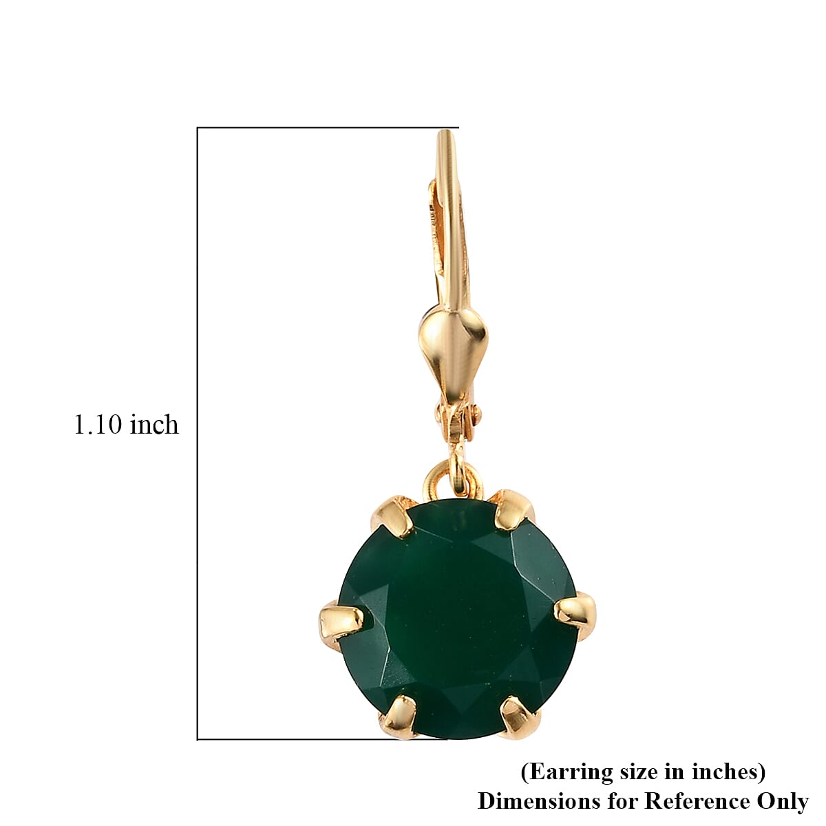 Verde Onyx Lever Back Earrings in Vermeil Yellow Gold Over Sterling Silver 8.00 ctw