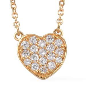 Simulated Diamond Cluster Necklace 18 Inches in 14K Yellow Gold Over Sterling Silver and Stainless Steel 1.10 ctw