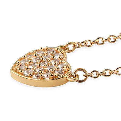 Simulated Diamond Cluster Necklace 18 Inches in 14K Yellow Gold Over Sterling Silver and Stainless Steel 1.10 ctw