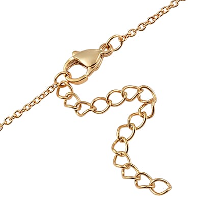 Simulated Diamond Cluster Necklace 18 Inches in 14K Yellow Gold Over Sterling Silver and Stainless Steel 1.10 ctw