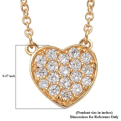 Simulated Diamond Cluster Necklace 18 Inches in 14K Yellow Gold Over Sterling Silver and Stainless Steel 1.10 ctw