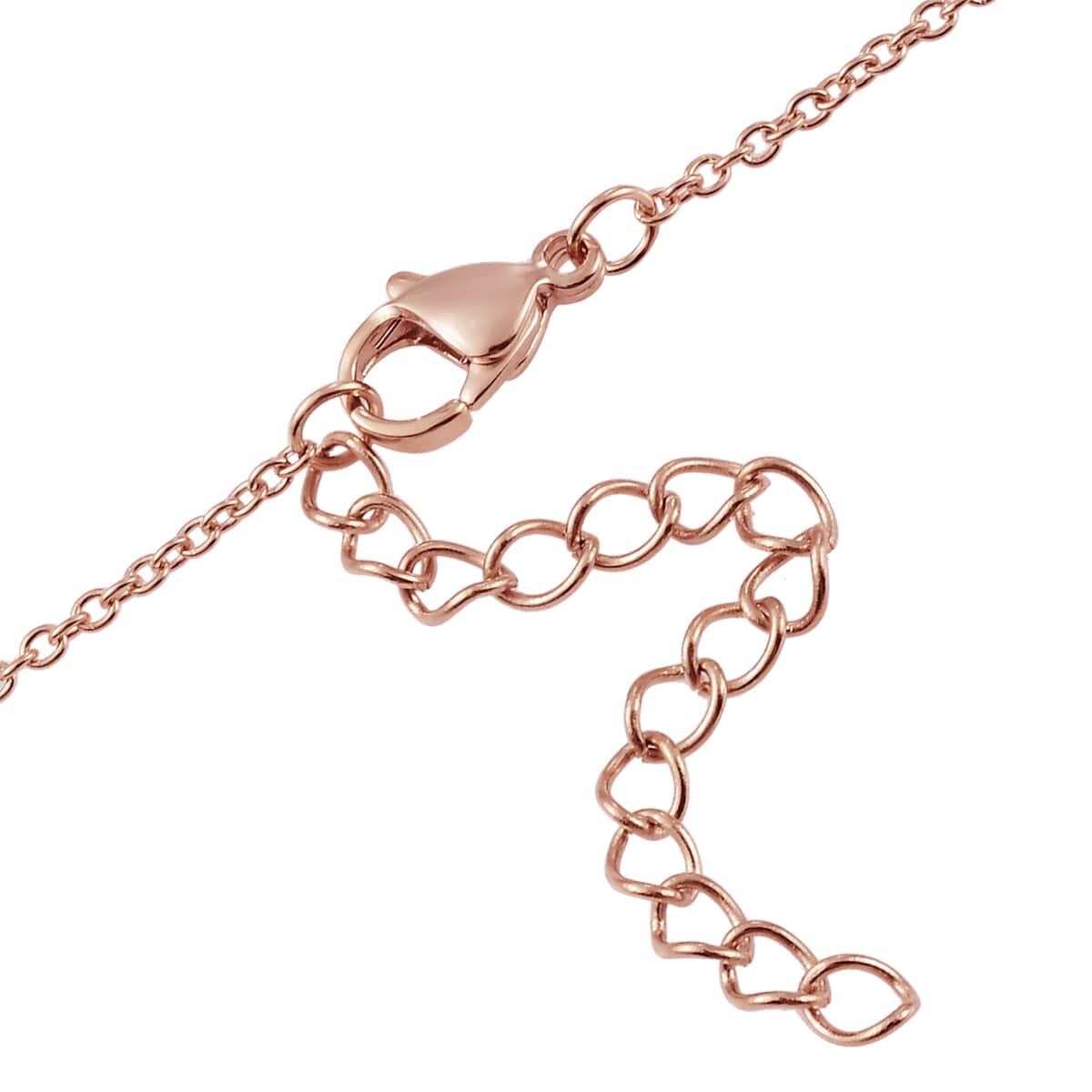 Simulated Diamond Cluster Necklace 18 Inches in 14K Rose Gold Over Sterling Silver and Stainless Steel 1.15 ctw image number 5