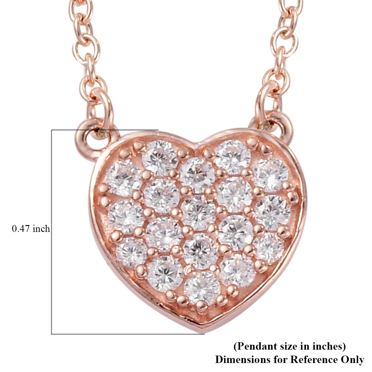 Simulated Diamond Cluster Necklace 18 Inches in 14K Rose Gold Over Sterling Silver and Stainless Steel 1.15 ctw image number 6