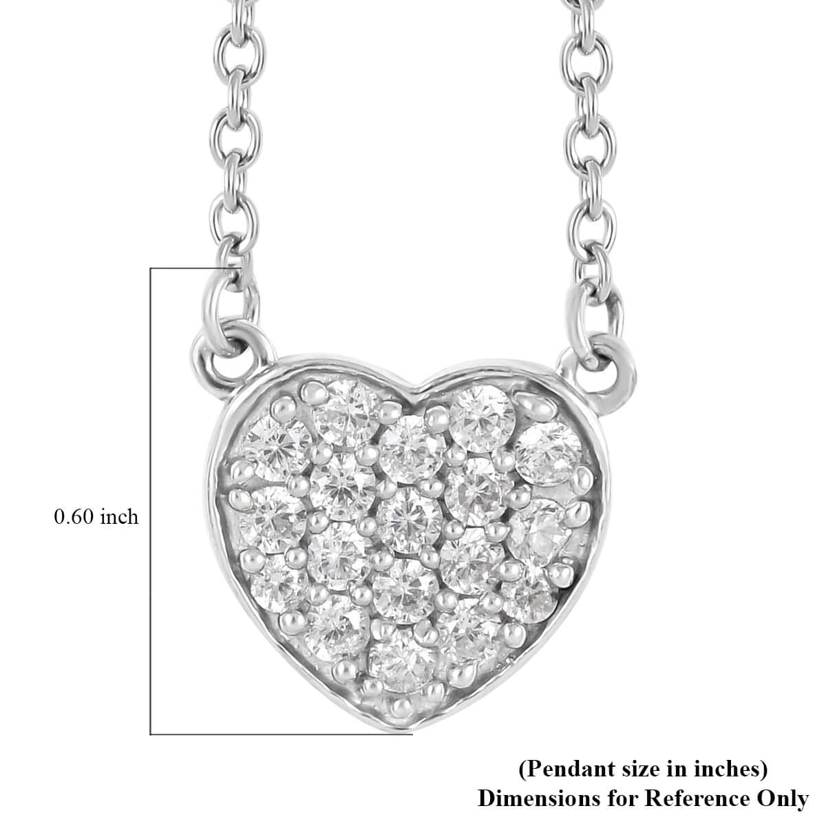 Simulated Diamond Cluster Necklace 18 Inches in Platinum Over Sterling Silver and Stainless Steel 1.15 ctw image number 5