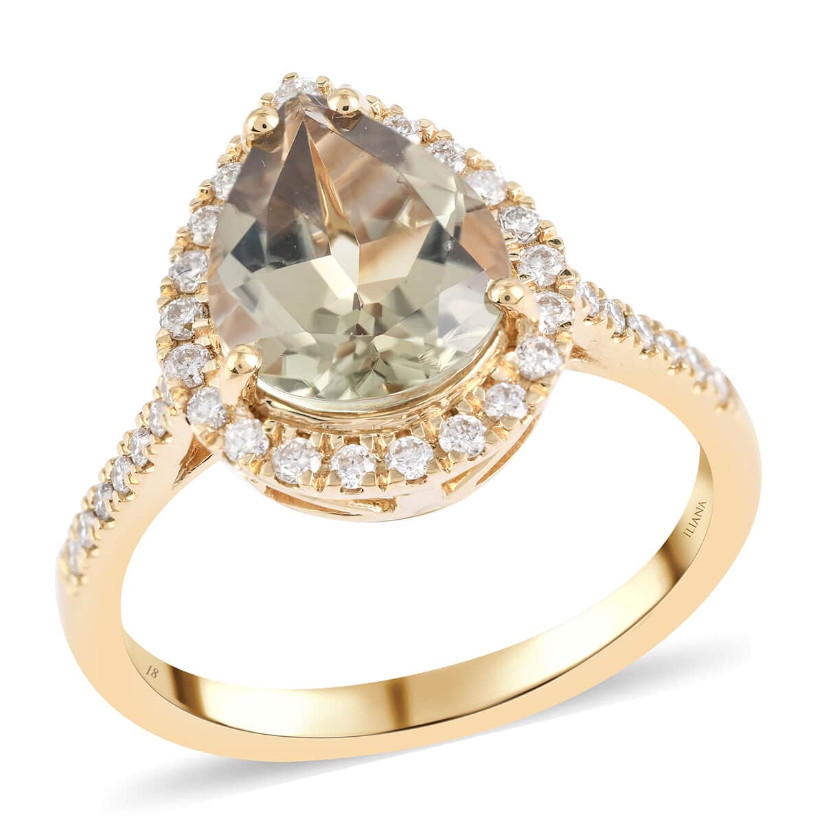 Certified and Apprised ILIANA 18K Yellow Gold AAA Turkizite and Diamond (0.30 cts) (G-H, SI) Ring (Size 6.0) (4.01 g) 3.05 ctw image number 0