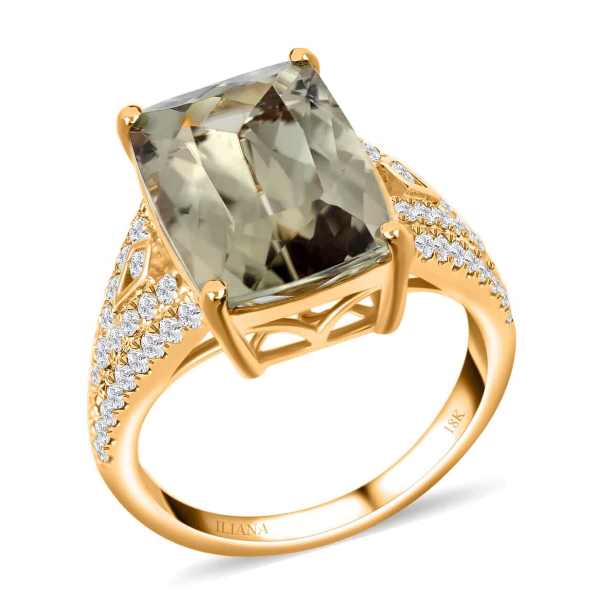 Iliana 18K Yellow Gold AAA Turkizite and G-H SI Diamond Ring (Size 9.0) 5.85 Grams 9.00 ctw image number 0