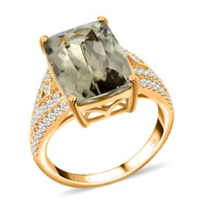 Iliana 18K Yellow Gold AAA Turkizite and G-H SI Diamond Ring (Size 9.0) 5.85 Grams 9.00 ctw