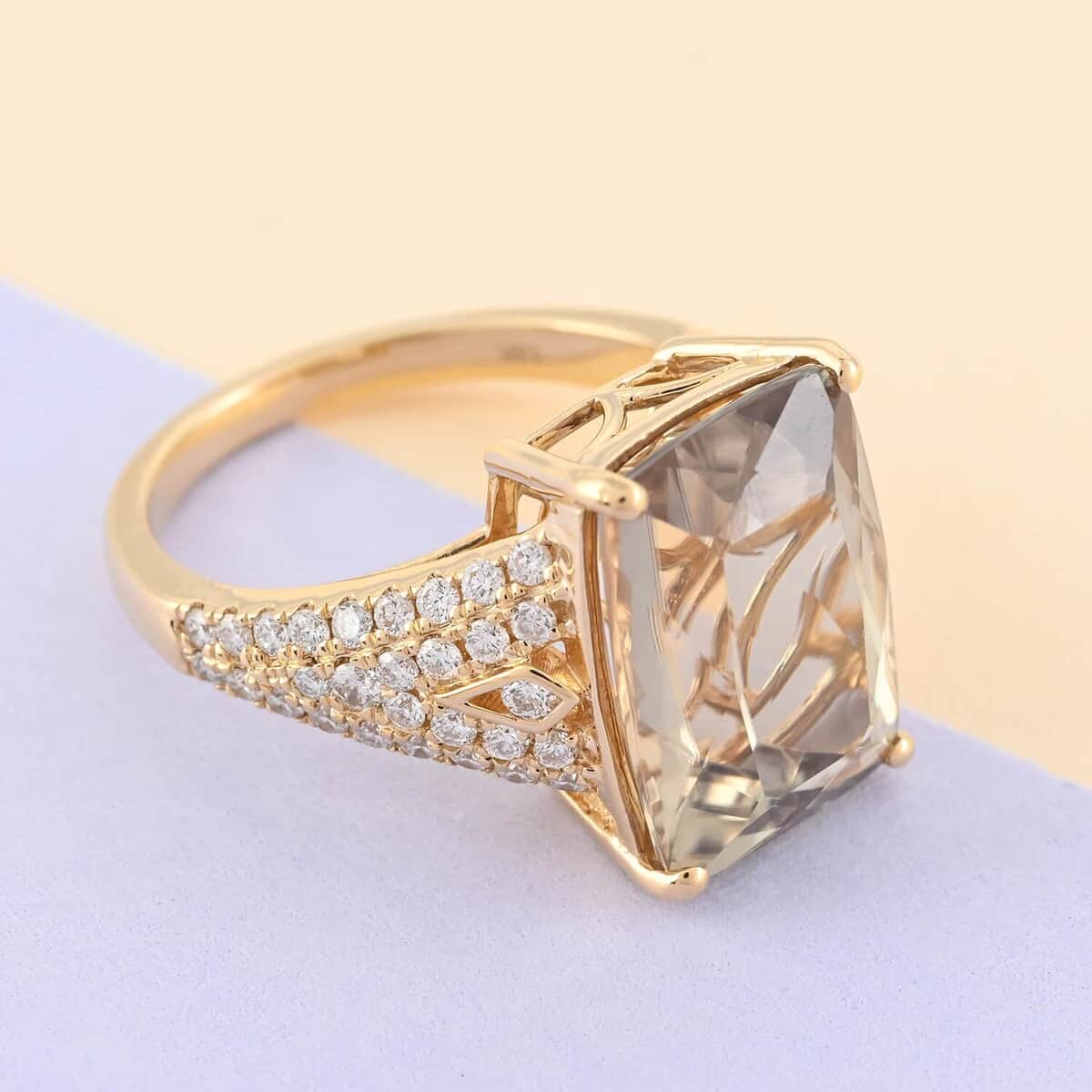 Iliana 18K Yellow Gold AAA Turkizite and G-H SI Diamond Ring (Size 9.0) 5.85 Grams 9.00 ctw image number 1