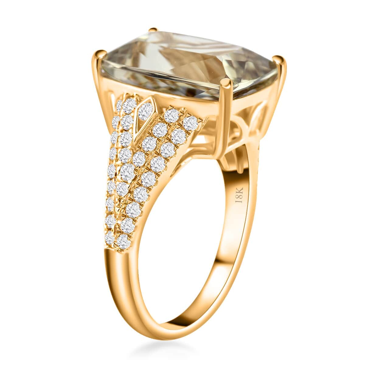 Iliana 18K Yellow Gold AAA Turkizite and G-H SI Diamond Ring (Size 9.0) 5.85 Grams 9.00 ctw image number 3