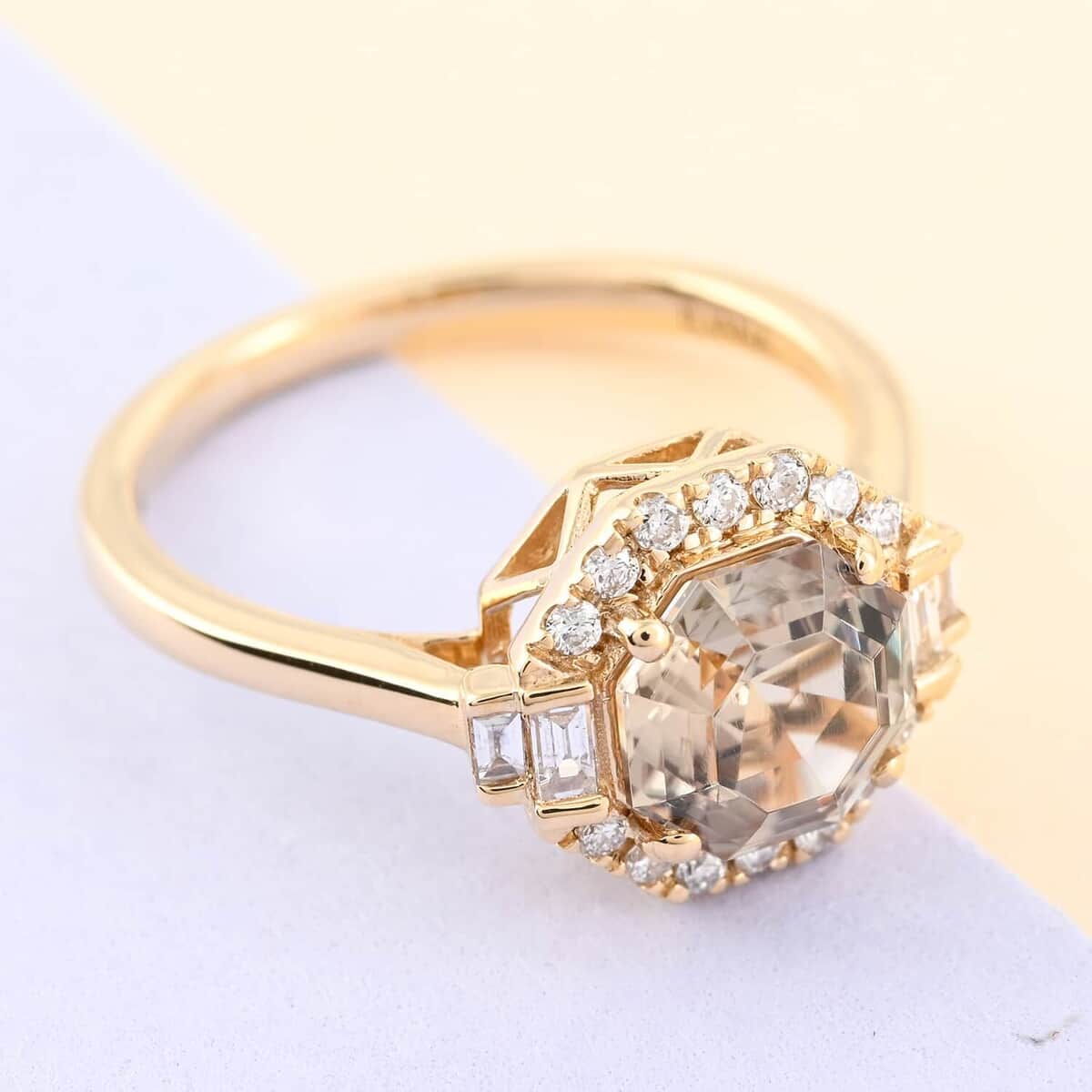Certified & Appraised Iliana 18K Yellow Gold AAA Turkizite and G-H SI Diamond Ring (Size 6.0) 2.00 ctw image number 1