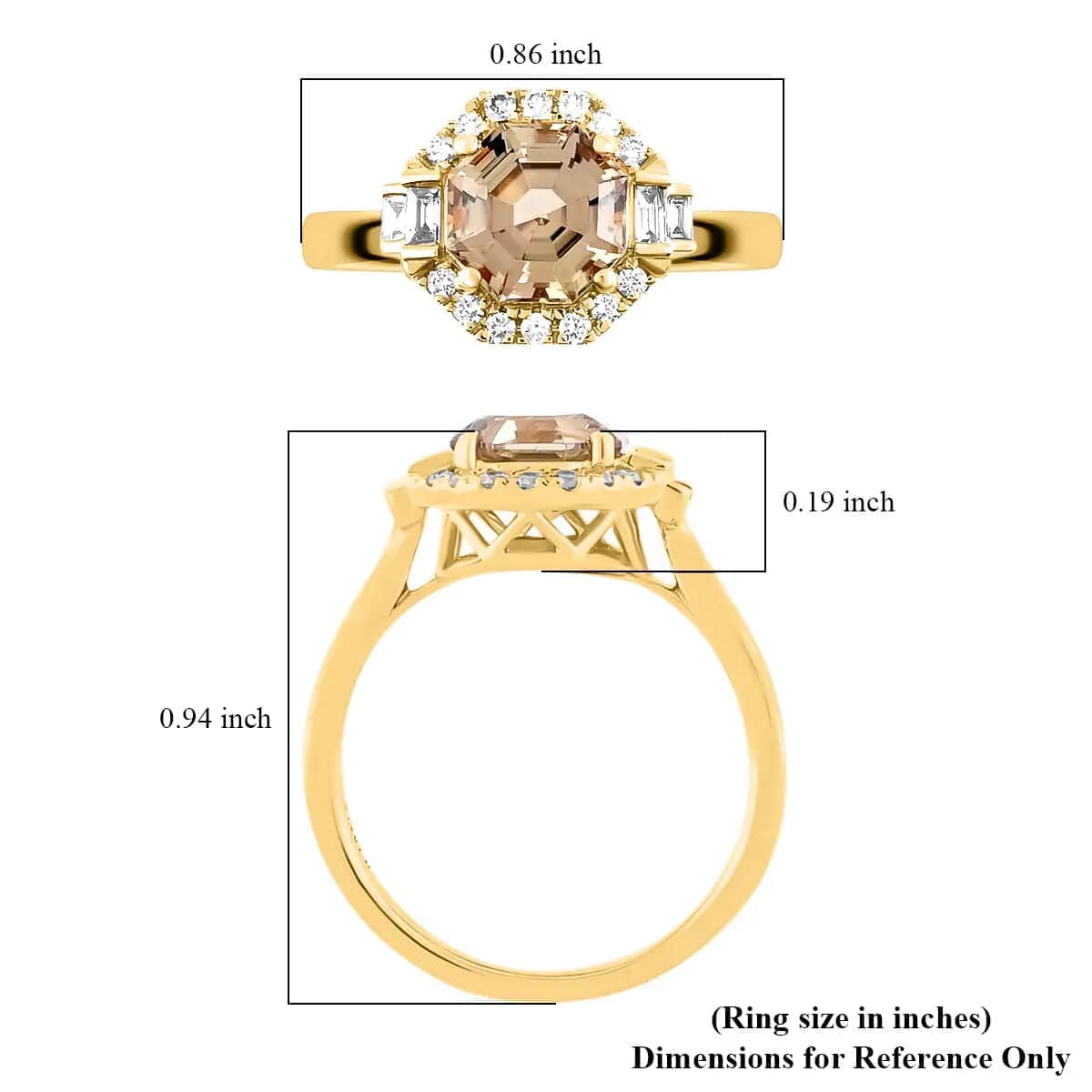 CERTIFIED ILIANA 18K Yellow Gold AAA Turkizite and Diamond G-H SI Ring with Free Appraised Certificate 3.25 Grams 2.00 ctw image number 5
