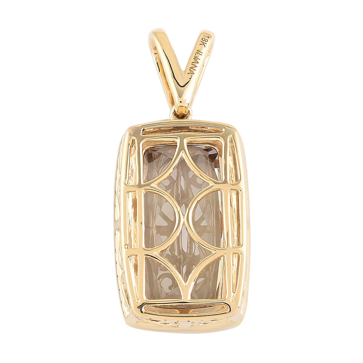 Iliana 18K Yellow Gold AAA Turkizite and G-H SI Diamond Halo Pendant 4.50 Grams 11.00 ctw image number 2