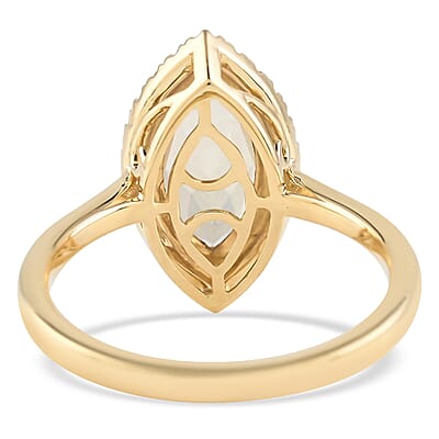 Certified & Appraised Iliana 18K Yellow Gold AAA Turkizite and G-H SI Diamond Halo Ring (Size 6.0) 2.20 ctw