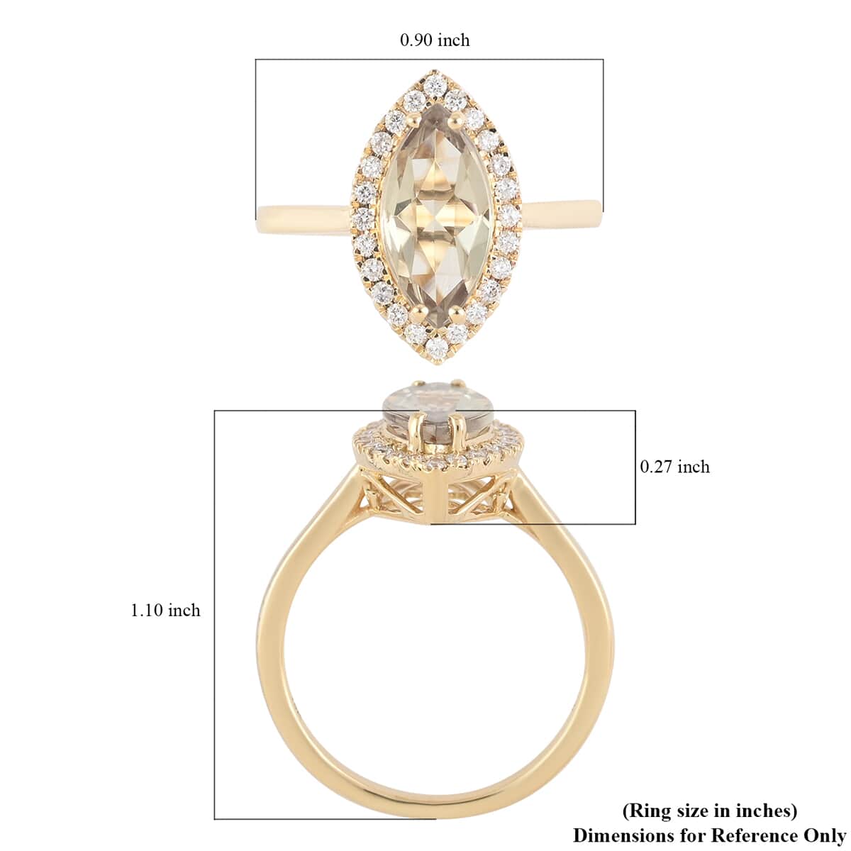 CERTIFIED ILIANA 18K Yellow Gold AAA Turkizite and Diamond G-H SI Halo Ring with Free Appraised Certificate 3.60 Grams 2.25 ctw image number 5