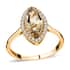 Certified & Appraised Iliana 18K Yellow Gold AAA Turkizite and G-H SI Diamond Halo Ring (Size 7.0) 2.20 ctw image number 0